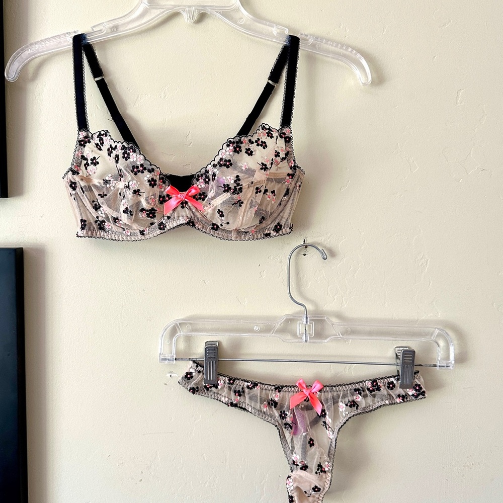 L’Agent Clementine Nude Sheer Set